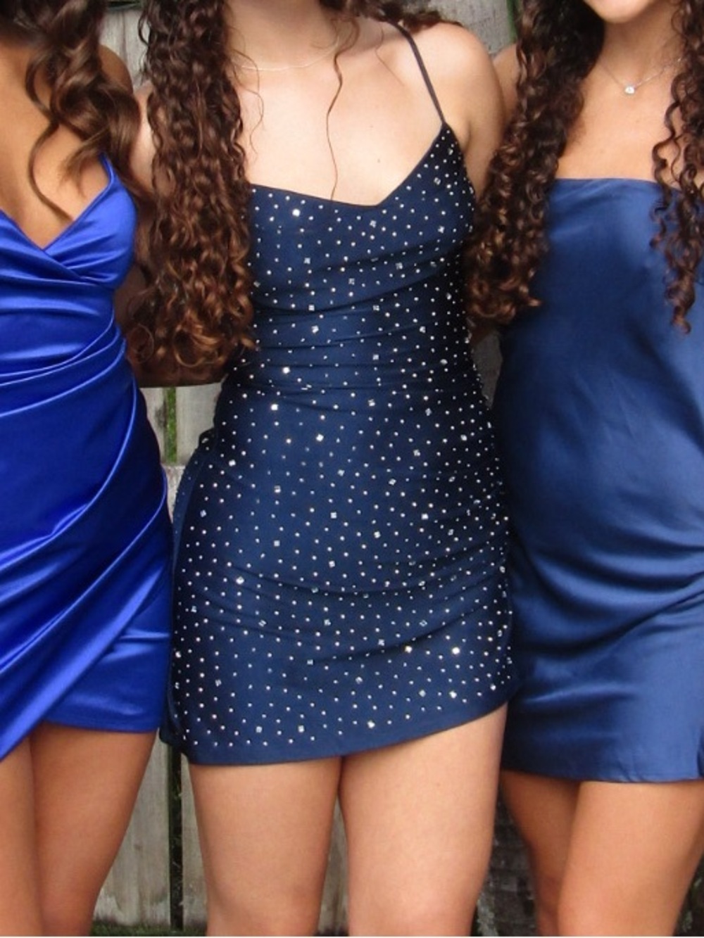 Women’s Blue Satin Mini Slip Dress